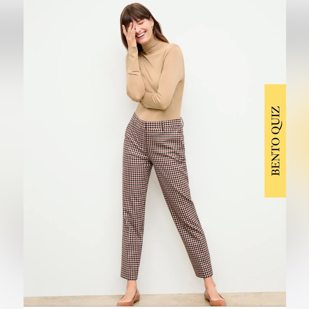 MM Lafleur Checkered Mejia Pants - Black, White, Brown- 8